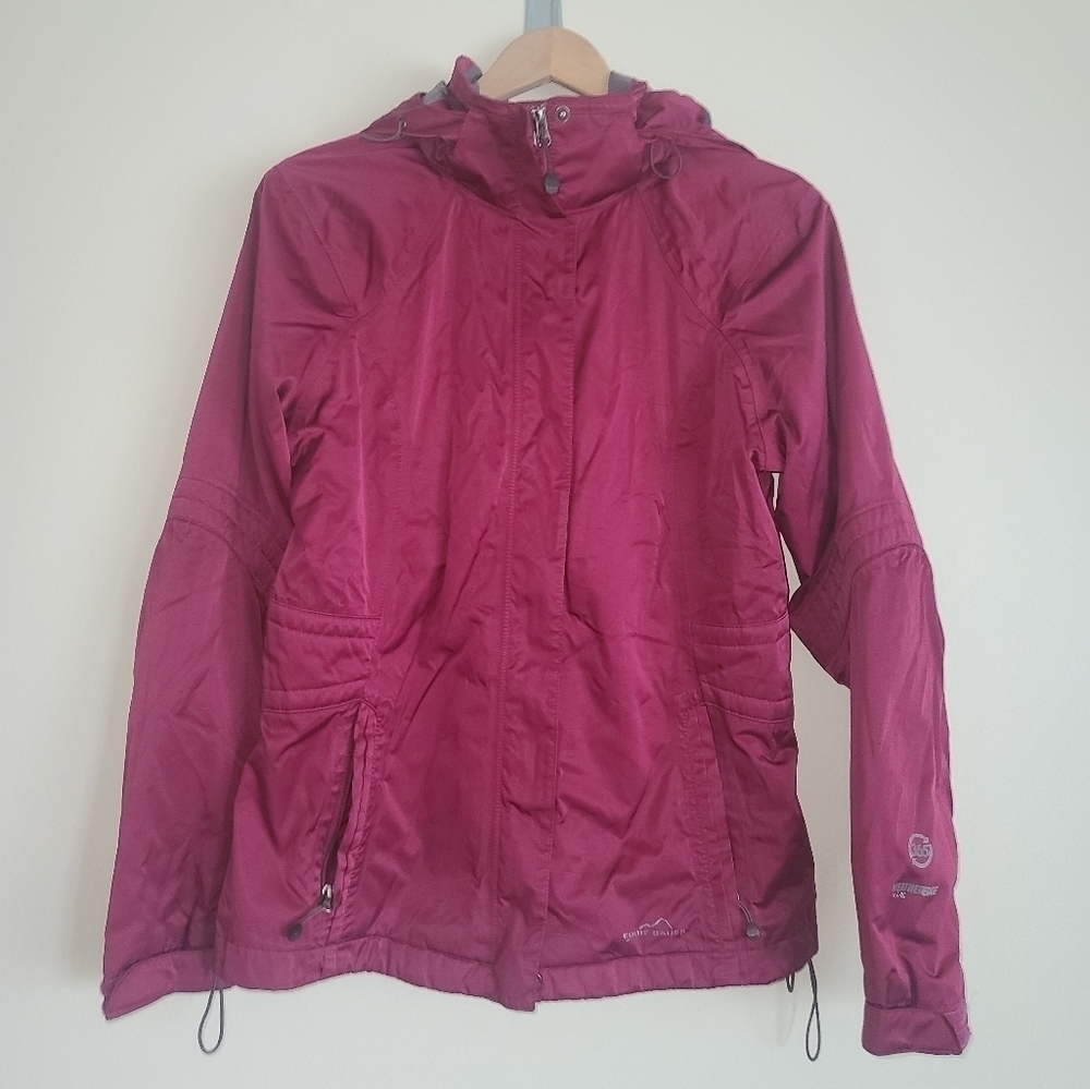 Eddie Bauer Jacket Womens Medium s Full Zip Weatheredge Plus 365 Nylon Pink